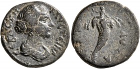 LYDIA. Nysa. Faustina Junior, Augusta, 147-175. Assarion (Bronze, 20 mm, 5.85 g, 8 h). ΦΑΥСΤЄΙΝΑ СЄΒΑСΤΗ Draped bust of Faustina Junior to right. Rev....
