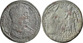 LYDIA. Philadelphia. Caracalla, 198-217. Medallion (Orichalcum, 42 mm, 32.26 g, 6 h), Klaudios Kapitonos, first archon, late 214-217. AYT•K•M•AYP•CЄYH...