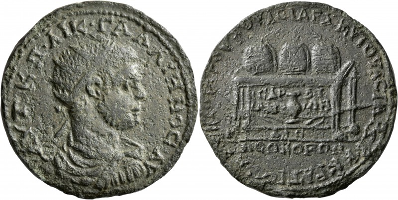 LYDIA. Sardis. Gallienus, 253-268. Hexassarion (?) (Bronze, 37 mm, 24.57 g, 1 h)...