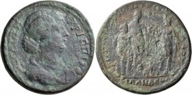 LYDIA. Silandus. Crispina, Augusta, 178-182. Medallion (Orichalcum, 43 mm, 51.77 g, 7 h), Loukios Min. Asklepiades, first archon. ΚΡΙϹΠΙΝΑ ϹЄΒΑϹΤΗ Dra...