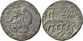 CARIA. Antiochia ad Maeandrum. Gallienus, 253-268. Hexassarion (Bronze, 34 mm, 28.38 g, 6 h). [AY•K•Π]•ΓAΛΛ[IHNOC] Radiate, helmeted, draped and cuira...