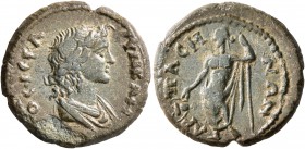 CARIA. Harpasa. Pseudo-autonomous issue. Hemiassarion (Bronze, 18 mm, 3.32 g, 6 h), time of Marcus Aurelius (?), 161-180. IЄPA CYNKΛHTΟC Draped bust o...