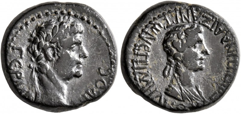 PHRYGIA. Aezanis. Germanicus, with Agrippina Senior, Caesar, 15 BC-AD 19. Hemias...