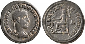 SYRIA, Seleucis and Pieria. Laodicea ad Mare. Philip II, 247-249. Diassarion (Bronze, 22 mm, 9.44 g, 1 h). AYTOK K M IOYΛI ΦΙΛΙΠΠOC CЄB Laureate, drap...