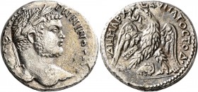 SYRIA, Coele-Syria. Damascus. Caracalla, 198-217. Tetradrachm (Silver, 25 mm, 12.72 g, 11 h), 215-217. AYT KAI ANTWNINOC CЄB Laureate head of Caracall...