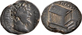 SYRIA, Coele-Syria. Heliopolis. Septimius Severus, 193-211. Diassarion (Bronze, 27 mm, 9.10 g, 7 h). [IMP SEP SEV PERT AVG] (or similar) Laureate head...