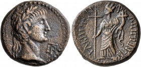 JUDAEA. Gaba. Claudius, 41-54. Assarion (Bronze, 18 mm, 7.07 g, 12 h), CY 110 = 49/50 or 50/1. L IP Laureate head of Claudius to right. Rev. ΓABHNΩN Φ...