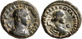 EGYPT. Alexandria. Aurelian, with Vabalathus, 270-275. Tetradrachm (Bronze, 21 mm, 9.72 g, 12 h), RY 2 and RY 5 = 271/2. AYT K Λ AYPHΛIANOC CЄB / L - ...