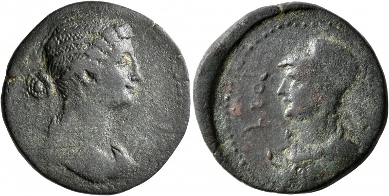 SYRTICA. Oea. Tiberius, 14-37. Diassarion (Bronze, 25 mm, 7.92 g, 3 h), for Livi...
