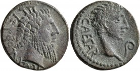 SYRTICA. Sabratha. Augustus, 27 BC-AD 14. As (Bronze, 22 mm, 8.30 g, 3 h). SBRT'N - MN ŞY (in Neo-Punic) Head of Serapis to right, wearing kalathos. R...