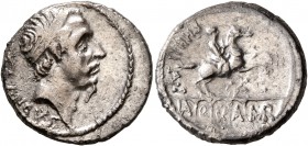 L. Marcius Philippus, 57 BC. Denarius (Silver, 18 mm, 3.96 g, 7 h), Rome. ANCVS Diademed head of Ancus Marcius to right; behind, lituus. Rev. PHILIPPV...