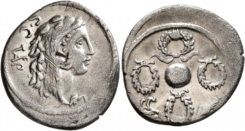 Faustus Cornelius Sulla, 56 BC. Denarius (Silver, 20 mm, 3.78 g, 4 h), Rome. S•C...