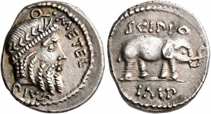 Q. Caecilius Metellus Pius Scipio, 47-46 BC. Denarius (Silver, 17 mm, 3.90 g, 6 ...
