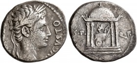 Augustus, 27 BC-AD 14. Denarius (Silver, 19 mm, 3.49 g, 7 h), uncertain mint in Spain (Colonia Patricia?), circa 18 BC. [CAESARI] AVGVSTO Laureate hea...