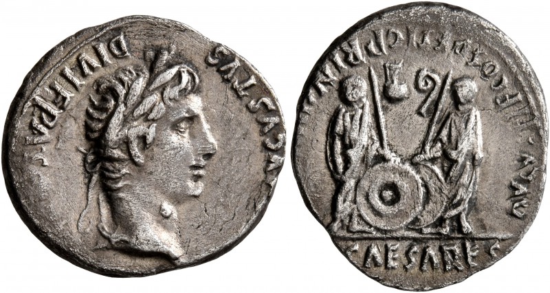 Augustus, 27 BC-AD 14. Denarius (Silver, 19 mm, 3.63 g, 4 h), Lugdunum, 2 BC-AD ...