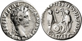 Augustus, 27 BC-AD 14. Denarius (Silver, 18 mm, 3.73 g, 7 h), Lugdunum, 2 BC-AD 4. CAESAR AVGVSTVS DIVI F PATER PATRIAE Laureate head of Augustus to r...