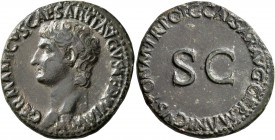 Germanicus, died 19. As (Copper, 28 mm, 10.60 g, 7 h), Rome, struck under Caligula, 37-38. GERMANICVS CAESAR TI AVGVST F DIVI AVG N Bare head of Germa...
