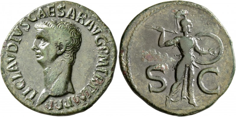 Claudius, 41-54. As (Copper, 29 mm, 10.68 g), Rome, circa 50-54. TI CLAVDIVS CAE...