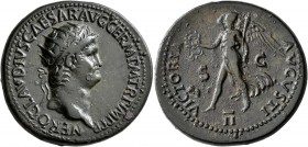 Nero, AD 54-68. Dupondius (Orichalcum, 29 mm, 15.58 g, 6 h), Rome, circa 64. NERO CLAVDIVS CAESAR AVG GERM P M TR P IMP P P Radiate head of Nero to ri...