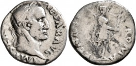 Galba, 68-69. Denarius (Silver, 17 mm, 3.00 g, 6 h), Rome. IMP SER GALBA CAESAR AVG Laureate head of Galba to right. Rev. ROMA RENASC Roma standing fr...