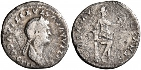 Julia Titi, Augusta, 79-90/1. Denarius (Silver, 19 mm, 2.68 g, 7 h), Rome, 80-81. IVLIA AVGVSTA TITI AVGVSTI F Diademed and draped bust of Julia Titi ...