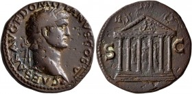 Domitian, as Caesar, 69-81. As (Copper, 26 mm, 10.69 g, 7 h), Rome, 77-78. CAESAR AVG F DOMITIANVS COS V Laureate head of Domitian to right. Rev. S - ...