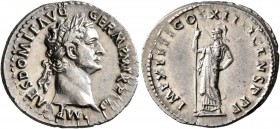 Domitian, 81-96. Denarius (Silver, 20 mm, 3.14 g, 6 h), Rome, January-September 88. IMP CAES DOMIT AVG GERM P M TR P VII Laureate head of Domitian to ...