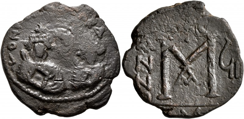 Heraclius, with Heraclius Constantine, 610-641. Follis (Bronze, 30 mm, 13.53 g, ...