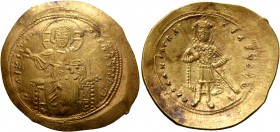 Isaac I Comnenus, 1057-1059. Histamenon (Gold, 27 mm, 4.40 g, 7 h), Constantinopolis. +I hS XIS RЄX RЄGNANTIҺm Christ enthroned facing, wearing nimbus...