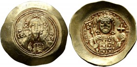 Michael VII Ducas, 1071-1078. Histamenon (Gold, 28 mm, 4.38 g, 6 h), Constantinopolis. Bust of Christ Pantokrator facing, raising his right hand in be...