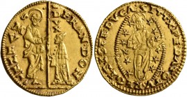 CRUSADERS. Venetians in the Levant. Ducat (Gold, 21 mm, 3.42 g, 11 h), imitating Venice, uncertain mint, struck in the name of Francesco Don&#225;, 15...
