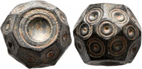 ISLAMIC, Islamic Weights. Circa 7th-10th century CE or later. Weight of 10 Dirhams (Bronze, 17x11x15 mm, 29.35 g), a coin weight in the form of a poly...