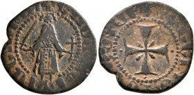 ARMENIA, Cilician Armenia. Royal. Gosdantin I, 1298-1299. Kardez (Bronze, 19 mm, 3.13 g, 7 h), Sis. +ԿՈՍՏԱՆԴԻԱՆ ՈՍ ԹԱ ԳՈՐ ('Gosdantin King' in Armenia...