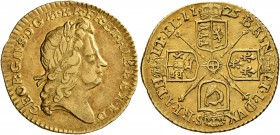 BRITISH, Hanover. George I, 1714-1727. Half Guinea (Gold, 22 mm, 4.19 g, 6 h), London, 1725. GEORGIVS•D•G•M•BR•FR•ET•HIBERN•F•D• Laureate head of Geor...
