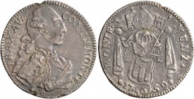 GERMANY. Montfort (Grafschaft). Franz Xaver, 1758-1780. 6 Kreuzer (Silver, 22 mm, 2.10 g, 12 h). FRA:XAV: COM•IN MONTF: Draped and cuirassed bust of F...