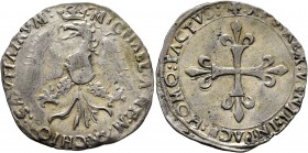 ITALY. Carmagnola. Michele Antonio di Saluzzo, 1504-1528. Rolabasso (Silver, 27 mm, 2.84 g, 9 h). MICHAEL:ANT':MARCHIO:SALVTIARVM: Crowned eagle. Rev....