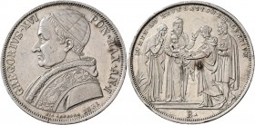 ITALY. Papal Coinage. Gregory XVI, 1831-1846. Scudo (Silver, 37 mm, 26.37 g, 12 h), Bologna, year 1 = 1831. GREGORIVS XVI PON MAX AN I - NIC GERBARA 1...