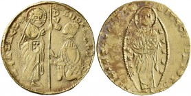 ITALY. Venezia (Venice). Andrea Dandolo, 1342-1354. Ducat (Electrum, 22 mm, 3.46 g, 6 h), a contemporary eastern imitation. St. Mark standing right, p...