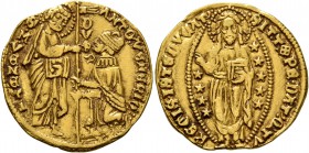 ITALY. Venezia (Venice). Antonio Veniero, 1382-1400. Ducat (Gold, 20 mm, 3.52 g, 7 h). St. Mark standing right, presenting banner to Doge kneeling lef...