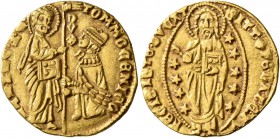ITALY. Venezia (Venice). Tommaso Mocenigo, 1413-1423. Ducat (Gold, 19 mm, 3.16 g, 12 h). St. Mark standing right, presenting banner to Doge kneeling l...
