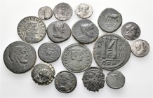 A lot containing 5 silver and 12 bronze coins. Includes: Greek, Roman Provincial, Roman Imperial and Byzantine. Fine to very fine. LOT SOLD AS IS, NO ...