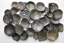 A lot containing 36 bronze coins. All: Byzantine. Fine to very fine. LOT SOLD AS IS, NO RETURNS. 36 coins in lot.