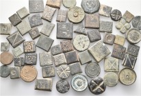 A lot containing 60 bronze weights. All: Byzantine and Islamic. Fine to very fine. LOT SOLD AS IS, NO RETURNS. 60 weights in lot.