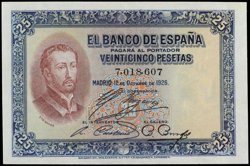 SPANISH BANK NOTES: BANCO DE ESPAÑA

25 Pesetas. 12 Octubre 1926. San Francisc...
