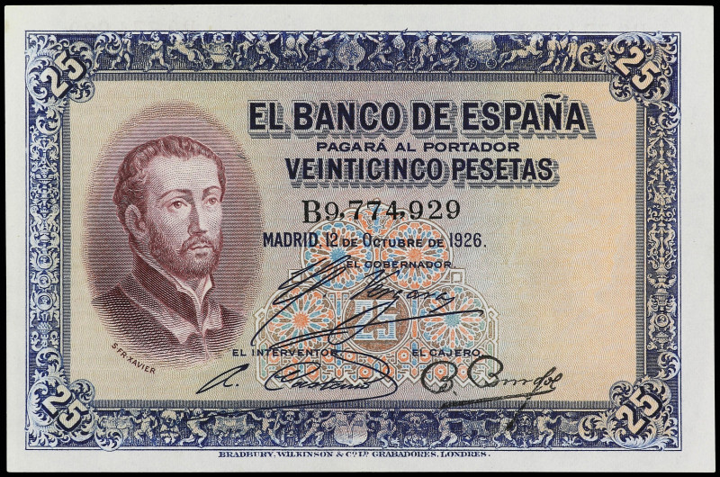 SPANISH BANK NOTES: BANCO DE ESPAÑA

25 Pesetas. 12 Octubre 1926. San Francisc...