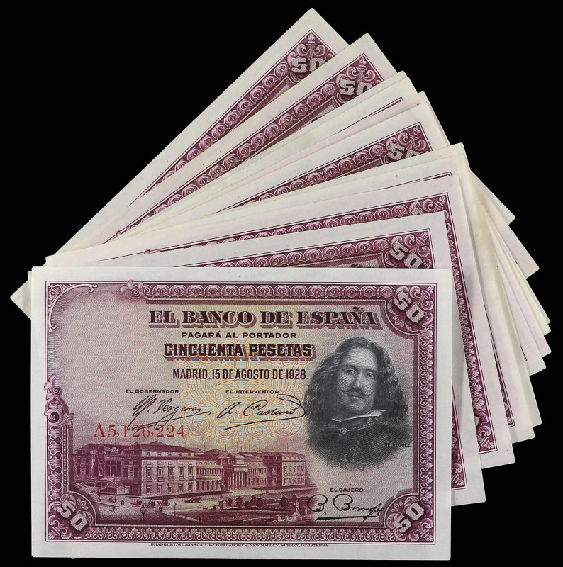 SPANISH BANK NOTES: BANCO DE ESPAÑA

Lote 11 billetes 50 Pesetas. 15 Agosto 19...