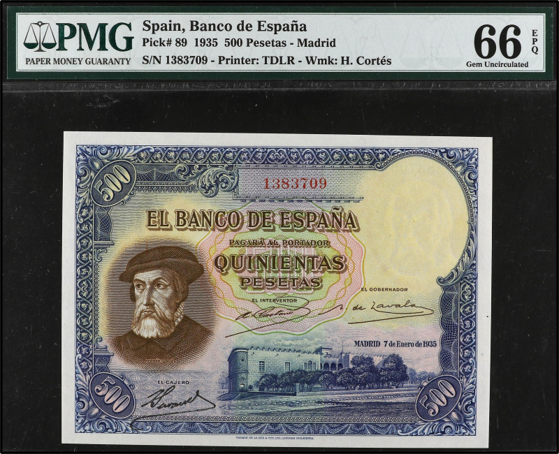 SPANISH BANK NOTES: CIVIL WAR, REPUBLICAN ZONE

500 Pesetas. 7 Enero 1935. Pre...