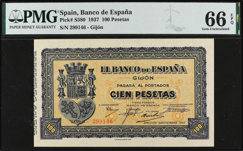 SPANISH BANK NOTES: CIVIL WAR, REPUBLICAN ZONE

100 Pesetas. Septiembre 1937. ...