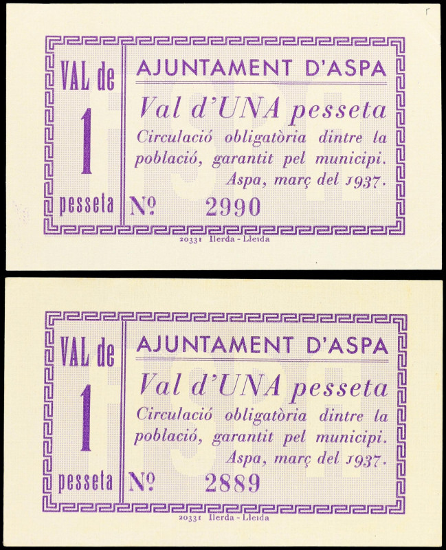 PAPER MONEY OF THE CIVIL WAR: CATALUNYA

Catalonia

Lote 2 billetes 1 Pesset...