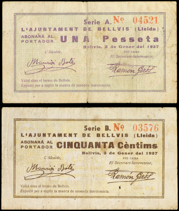 PAPER MONEY OF THE CIVIL WAR: CATALUNYA

Catalonia

Lote 2 billetes 50 Cènti...